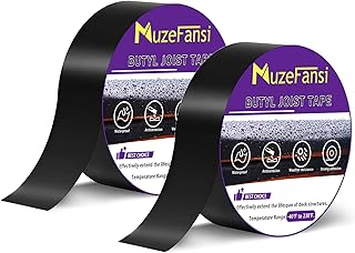 Joist Tape for Decking 2 Pack, 2" x 50' Waterproof Butyl Flashing Tape Deck Joist Tape – Self-Adhesive, Weatherproof Deck Tape for Wood Joists, Beams, Roof & RV Repairs