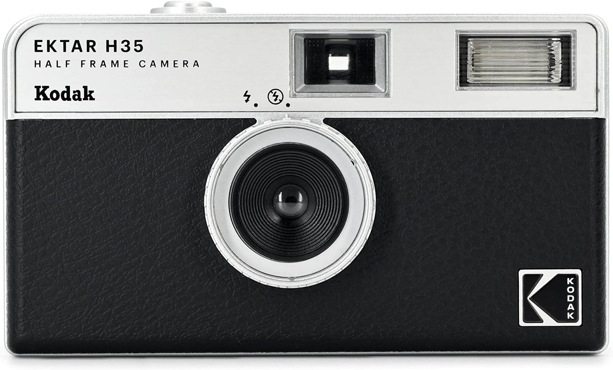 RK0101 EKTAR H35 Half Frame Film Camera, 35mm, Reusable, Focus-Free, Lightweight, Easy-to-Use (Film & AAA Battery are not Included) Black