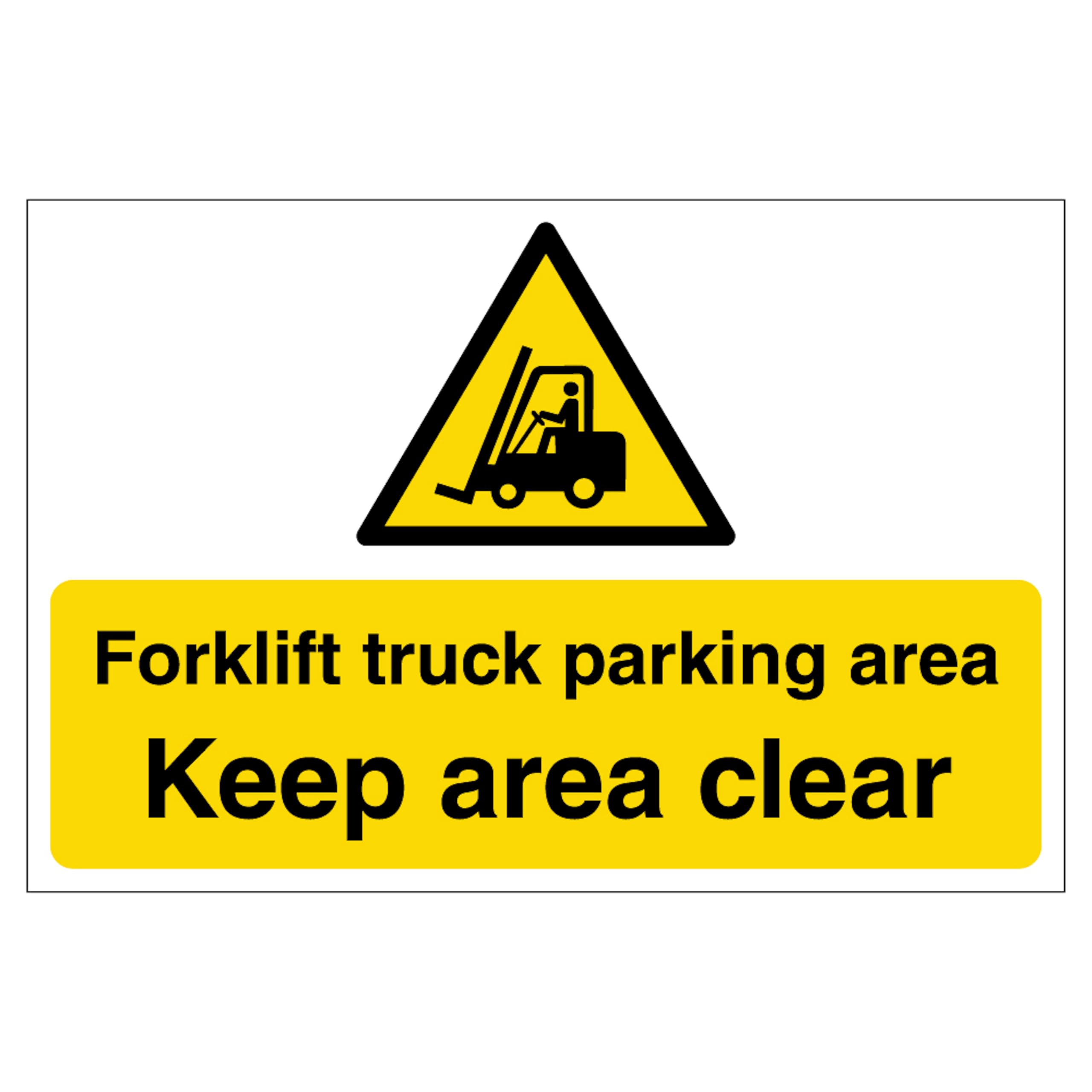 V Safety Forklift Truck Parking Area Keep Clear - Anti-Slip Floor Sign 450 x 300 mm - Anti-Slip Floor Sticker Safety Sign