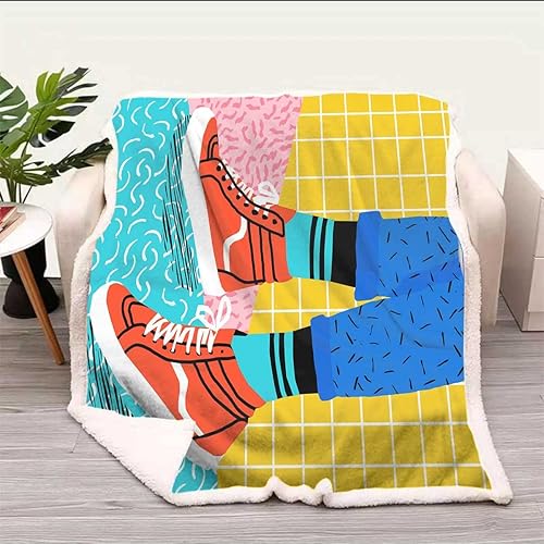 Cobijas Calientes para Invierno - Ilustración retro pintada a mano, mantas suaves, acogedoras para decoración de habitación para campamento, cama de