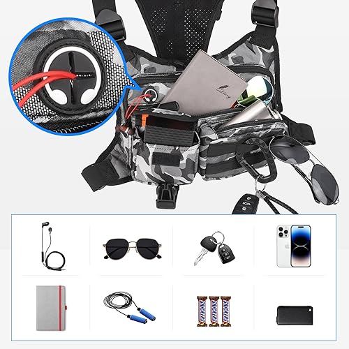 Miniatura 9 de Bolsa de pecho para hombre, Negro-cp, Bolsa de pecho para hombre