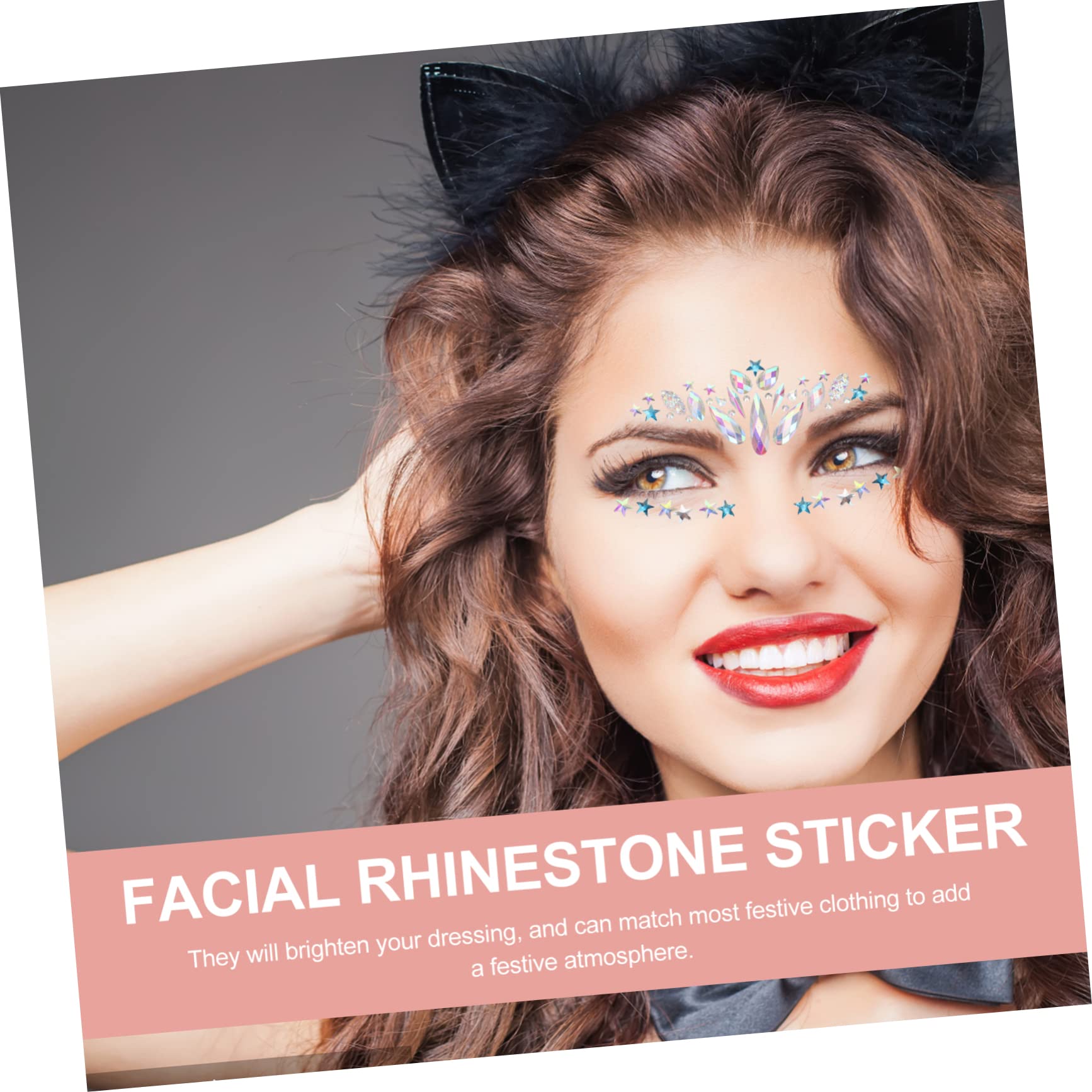 FRCOLOR 12 Fogli Adesivi Per Il Viso Faccia Di Halloween Per Le Donne Di Cristallo Sul Viso Gioielli Faccia Da Fata Acrilico Strass Donna Capi Di Abbigliamento