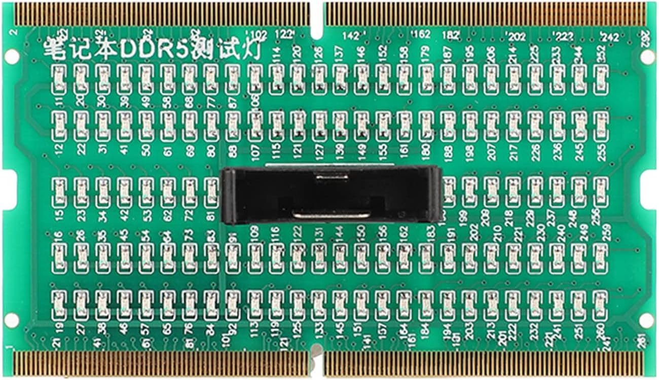 PCB Notebook RAM Slot Tester RAM Performance Tester Motherboard Memory Analyzer DDR5 Computer RAM Test Card with LED Indicator