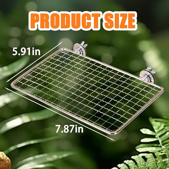 Bird Perches Platform,Stainless Steel Shelves for Bird Cage,Parrot Platform Perches for Birds-Safe Bird Shelf Stand for Cage Accessories,Suitable for Small to Large Birds(Rectangle)