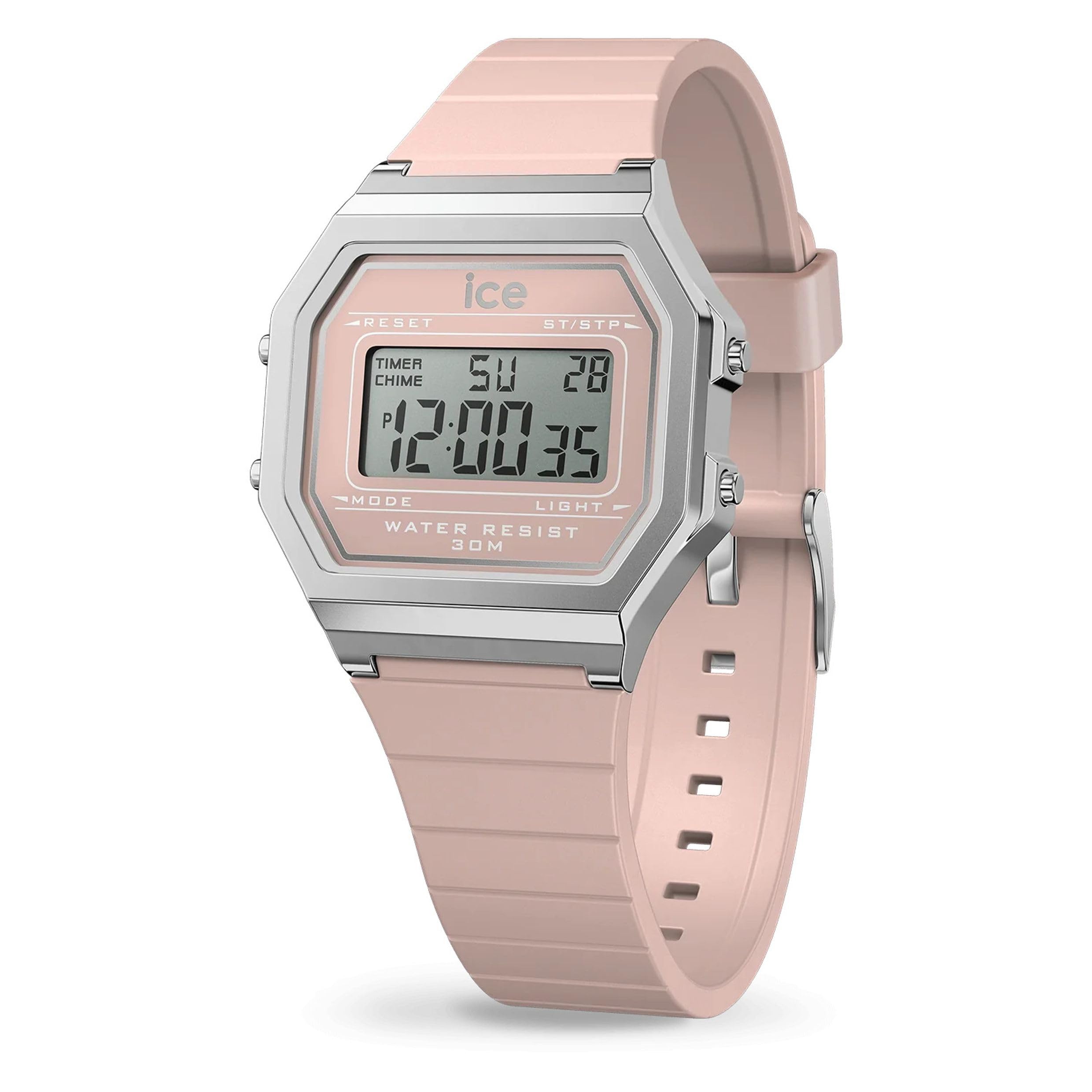 ICE-WATCH - Electronic Watch Ice Digit Retro - Quartz Uhrwerk - Gehäusebreite: 32 mm - Kunststoff - Babyatoutprix - Pinks Silver S - 3 ATM