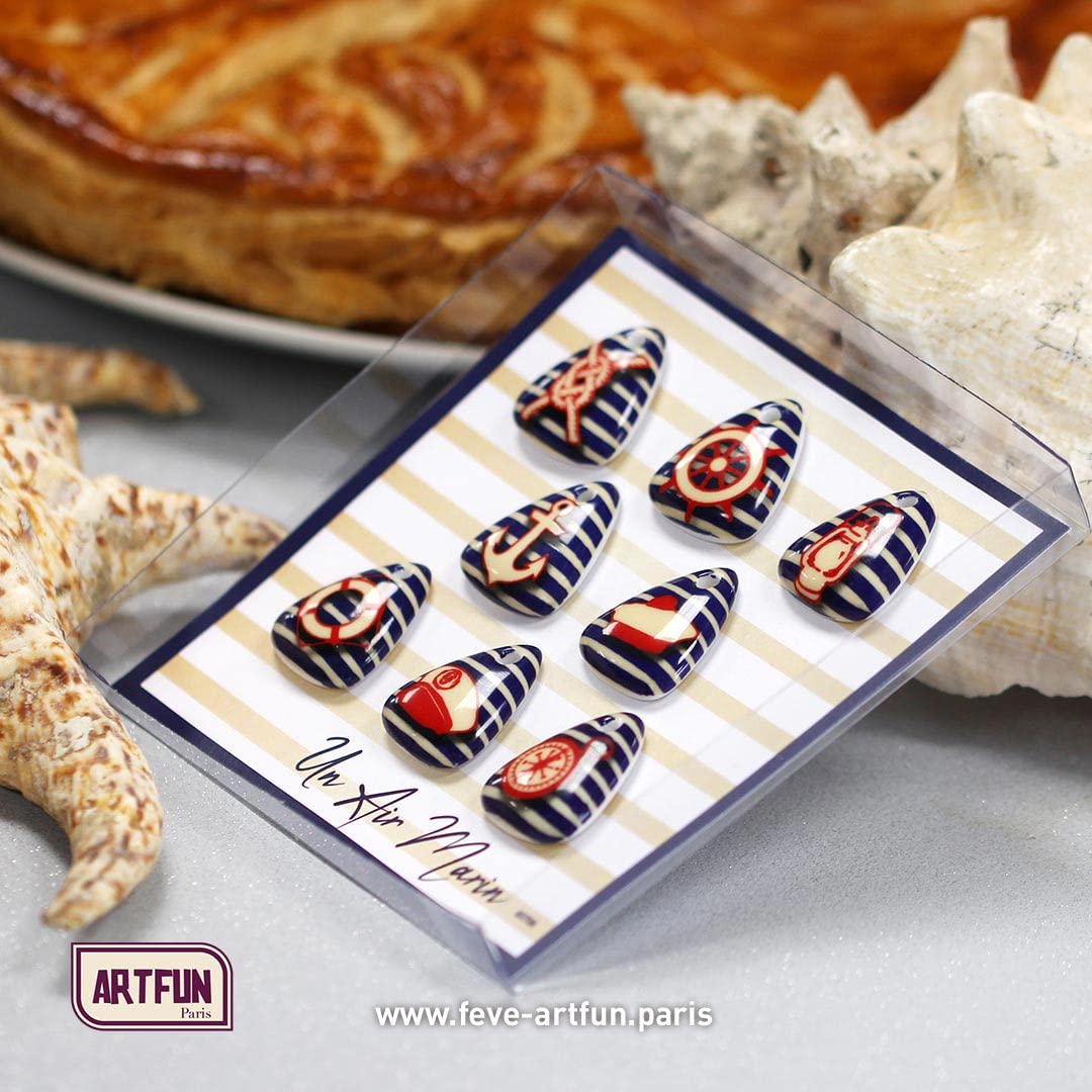 ArtFun Coffret de FEVES galette des rois porcelaine Un Air Marin pour une Epiphanie Premium