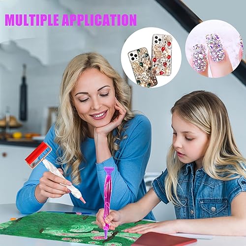 Miniatura 10 de Heyseri Juego de herramientas de accesorios para bolígrafos de pintura de diamante, 13 bolígrafos de arte de diamante, puntas de punta de bolígrafo