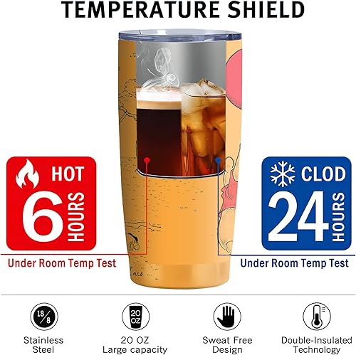 Miniatura 5 de Bear - Vaso de acero inoxidable de 20 onzas a prueba de fugas con popote y tapa, taza de café de viaje para el hogar al aire libre, vasos térmicos