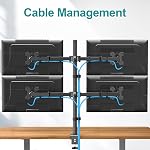 MOUNT PRO Stand Quad Monitor, 4 moniteur Mount pour 13 à 32 Écrans d'ordinateur de pouce, tenir jusqu'à 17.6lbs Chaque, entièrement réglable empilé 4 Arme de bureau, VESA Mount, C pince/Base Grommet
