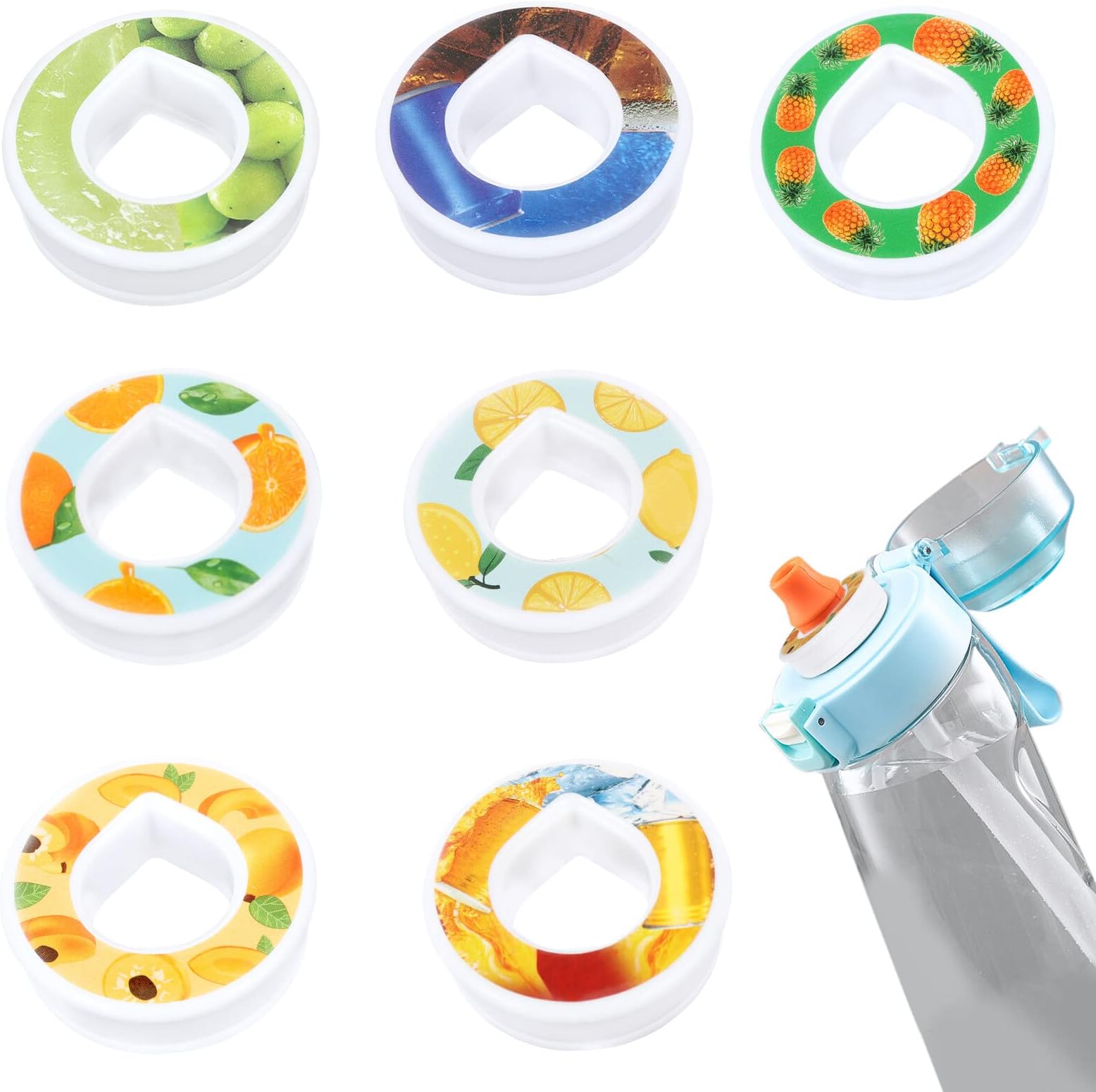 Foreverup Flavour Pods Pack for Air Up Water Bottle, 7PCS Air Up Flavour Pods, Air Water Bottle Flavour Pods Pack, 0 Sugar 0 Calorie Flavours Fruit Taste Pods (7 Flavors, No Bottle)