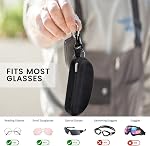 MOLSHINE 3 Pieces Portable Hard Shell Sunglasses Case, Zipper Eyewear Eyeglasses Case with Hook for Women Men Travel Sports