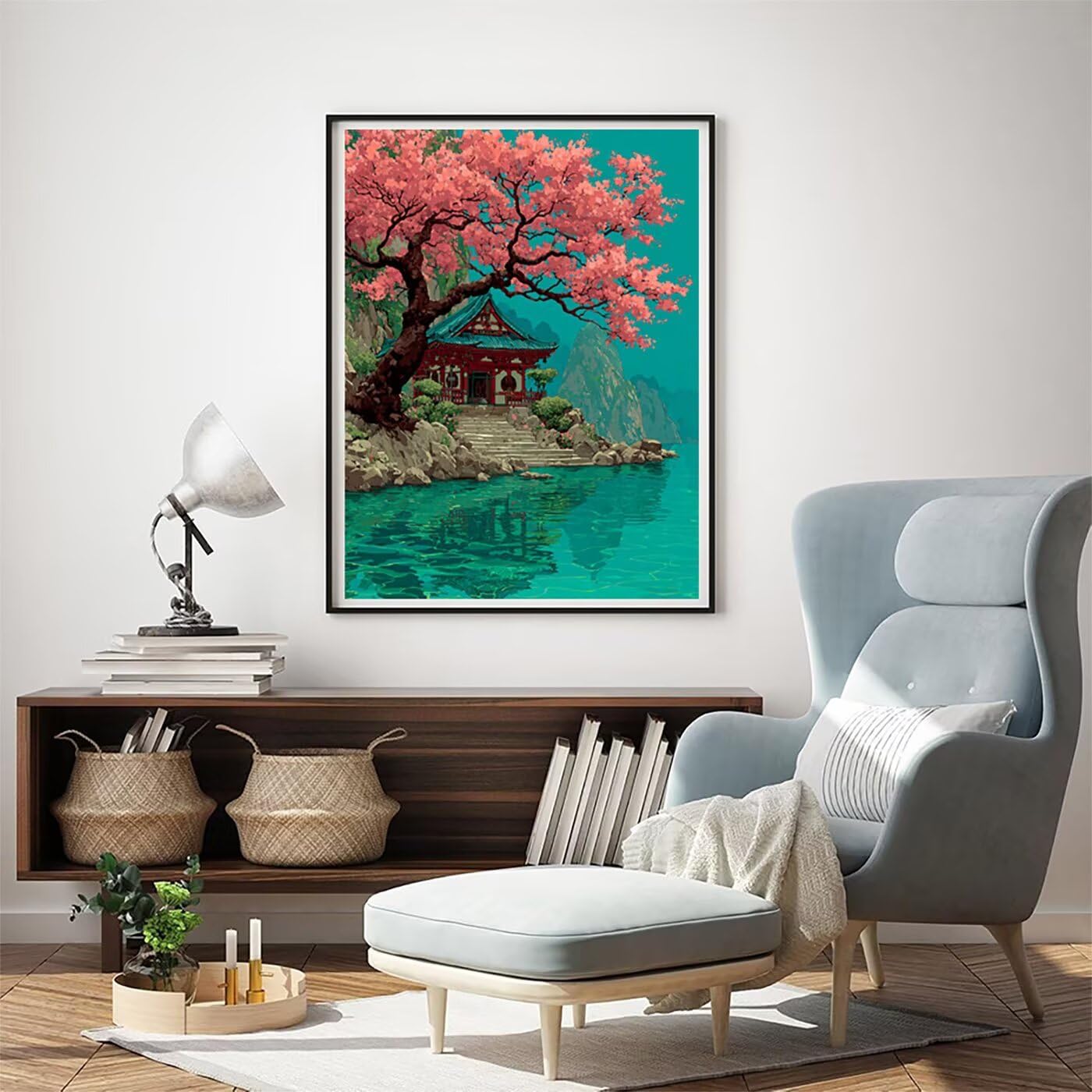 Landschaft Kabine Malen Nach Zahlen Erwachsene, Paint by Numbers Adult Anfänger Kreativ Set für, Heimwerk Malen Nach Zahlen Kinder, Pinsel und 36 Acrylfarbe Als, Deko Wohnzimmer 60 x 80 cm BJHWK679