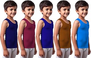 Daycare KHAAS Kids Colour Vest RN (Pack of 5 colours) 100% Combed Cotton Fabric | Moisture Wicking Keeps Kids Cool & Comfo... Price In India