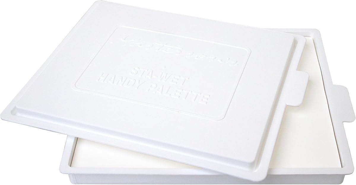 Masterson Sta-Wet Handy Palette Airtight Paint Palette Keeps Paint Fresh for Days, 8.5 by 7 Inches, Made in USA