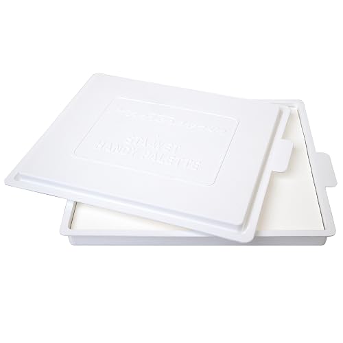 Masterson Sta-Wet Handy Palette with snap-lid open, showing sponge and palette paper