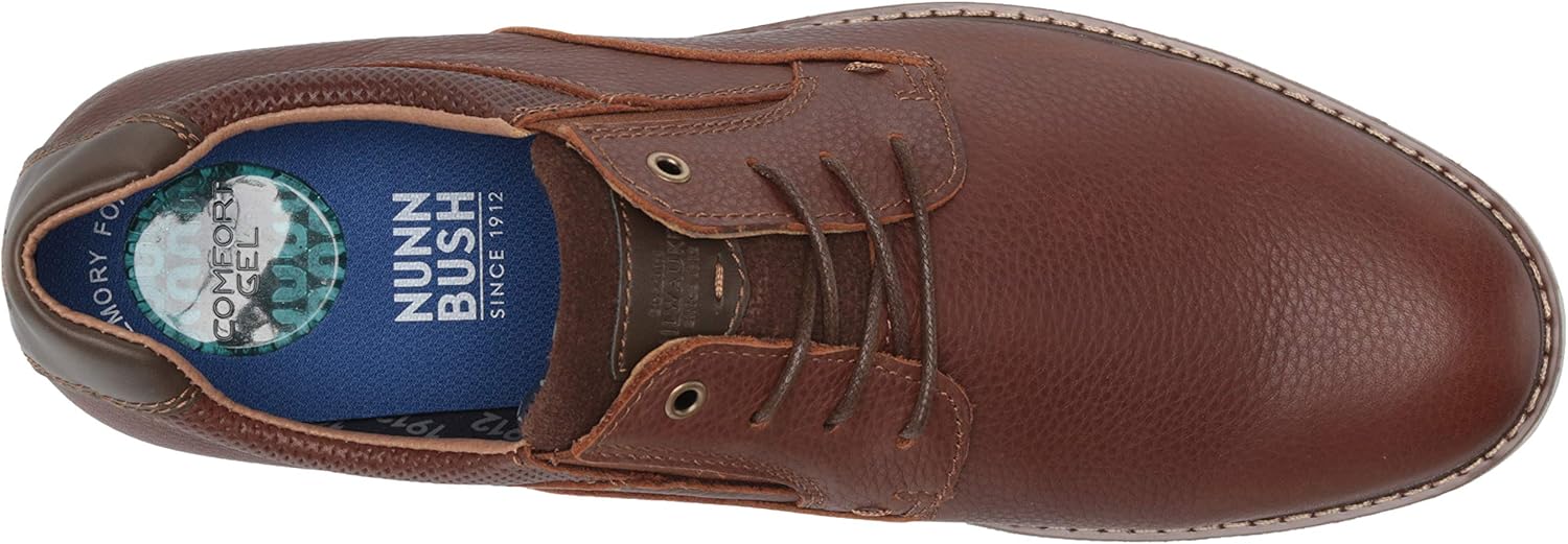 Nunn Bush Men's BAYRIDGE Plain Toe Lightweight Leather LACE-UP Oxford, Brown Multi, 9.5 - Image 5