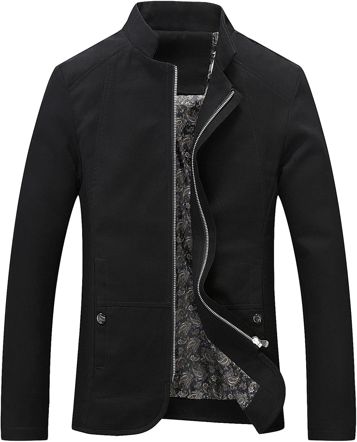 Men'S Fall And Winter Stand-Up Collar Casual Militar Jacket Cargo Coat Cotton Washed Outwear Light Jackets