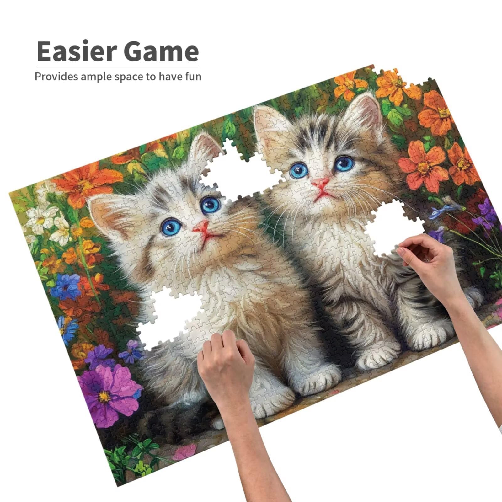 Puzzle kot, 6000 elementów, puzzle ze zwierzętami, dla dorosłych, z pudełkiem na prezent, duże drewniane puzzle dla dorosłych, gra zręcznościowa dla całej rodziny, prezenty dla kobiet, 105 x 180 cm