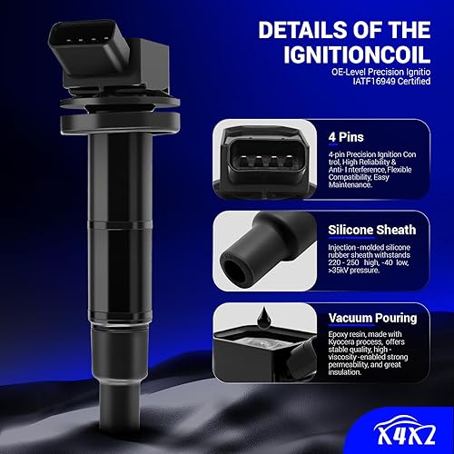 Vista 112 de Paquetes de bobina de encendido UF549 y bujía de iridio doble 9029, para Nissan Altima Versa Sentra Rogue Cube NV200 Pathfinder Infiniti FX50 M56