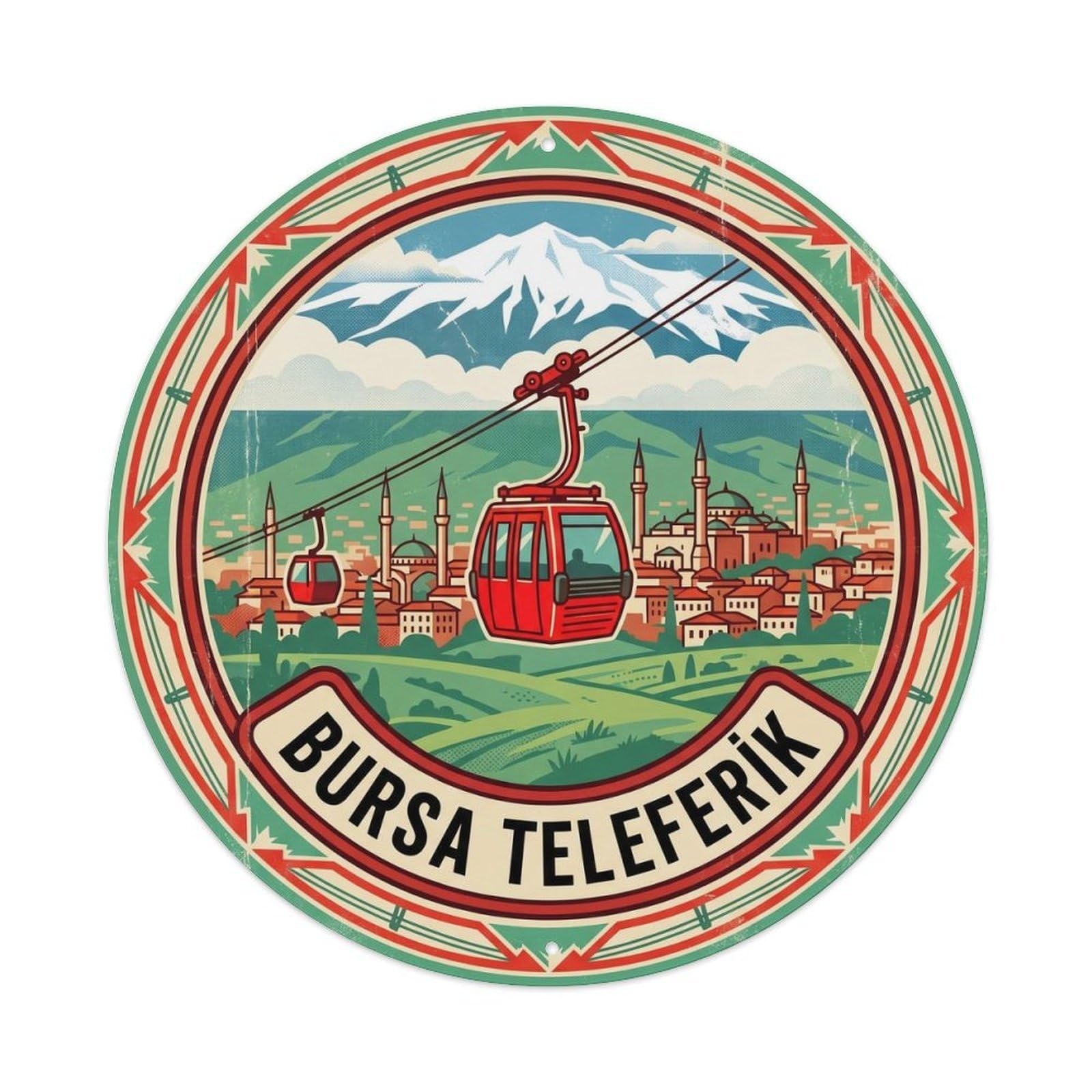 Bursa Uludag Cable Car Turkey Mountain Travel Metal Tin Sign