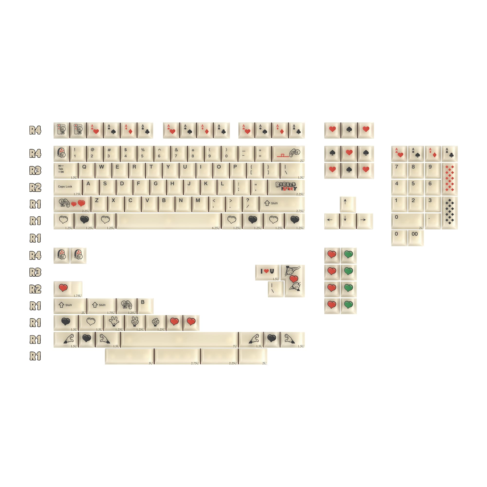 Amazon.com: Domikey X Joe Rubber Love Keycap Cherry Profile PC