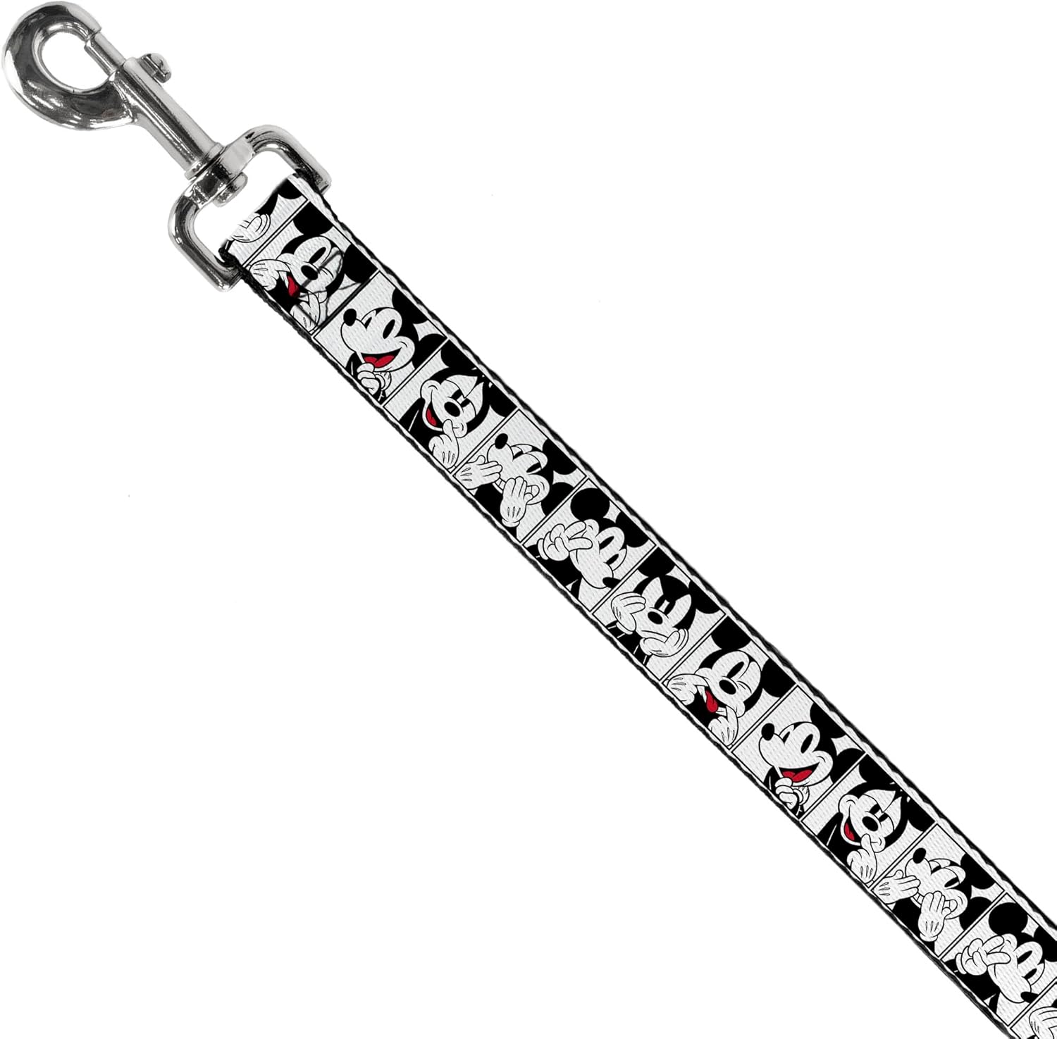 Disney Pet Leash, Dog Leash, Mickey Mouse Expression Blocks White Black Red, 6 Feet Long 1.0 Inch Wide