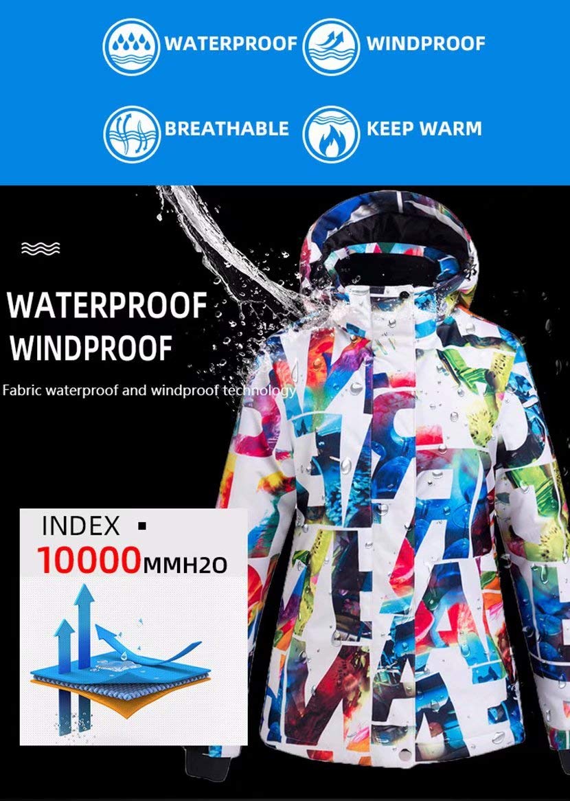 decathee Women's Waterproof Ski Snowboard Jacket Windproof Winter Warm Snow Mountain Rain Coat