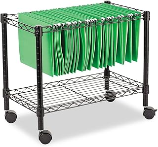 Alera ALE Single-Tier Rolling File Cart, 24w x 14d x 21h, Black