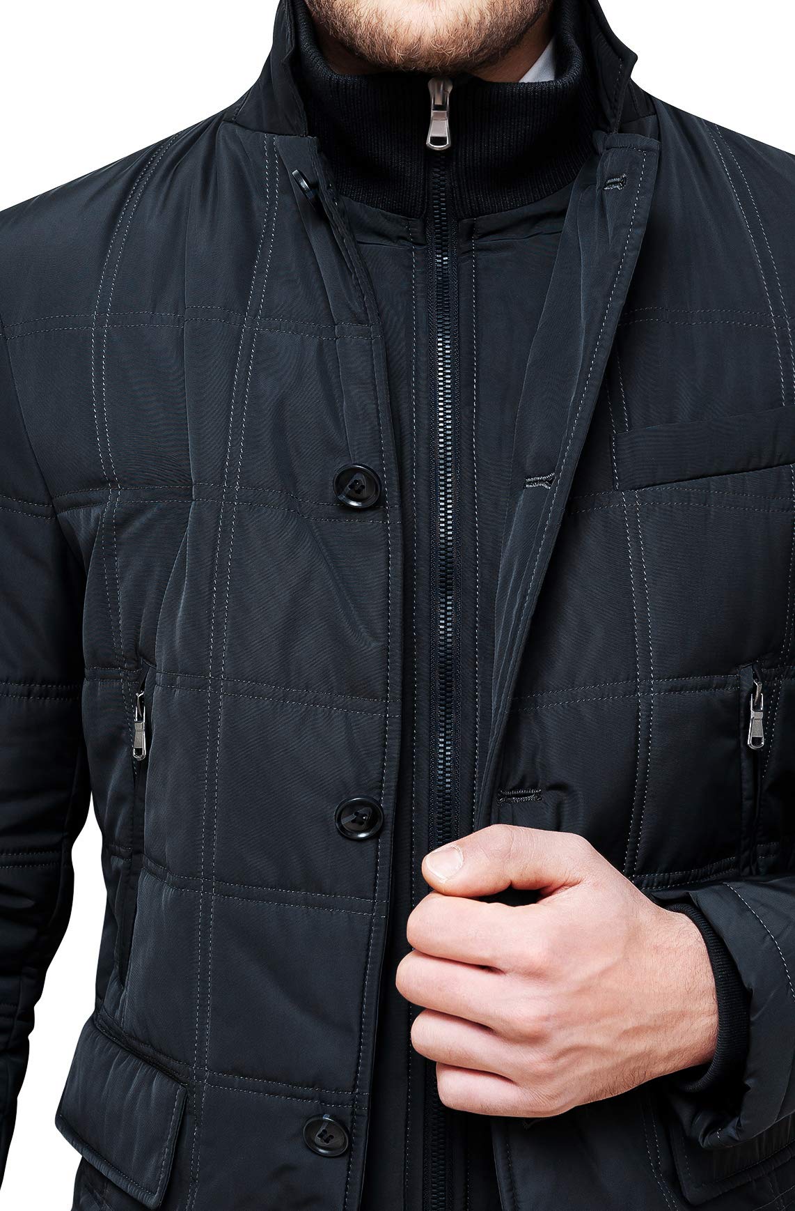 Evoga Giubbotto Piumino Uomo Sartoriale Trench Giacca Soprabito Invernale