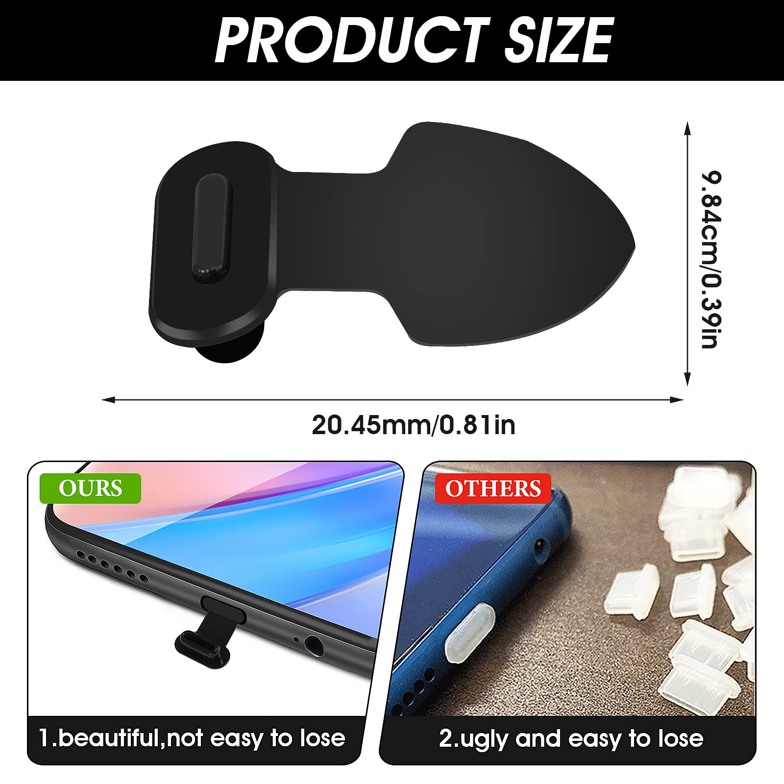 cobee Zatyczki przeciwpyłowe do portu USB C, 3 szt., wtyczka przeciwpyłowa typu C, silikonowa zatyczka do telefonu, zatyczki przeciwpyłowe, ochrona przed zgubieniem, port ładowania, osłona