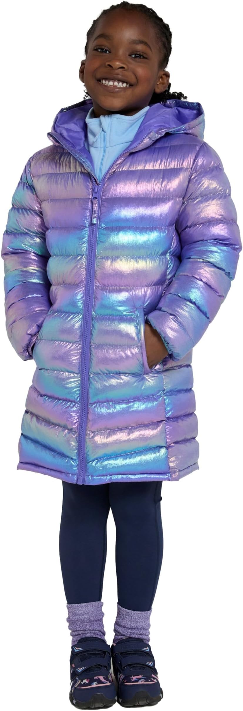 Florence Kids Long Padded Jacket - Lightweight Overcoat, Soft & Warm Puffer Coat with Hood, Childrens Outerwear - Travel & Outdoors