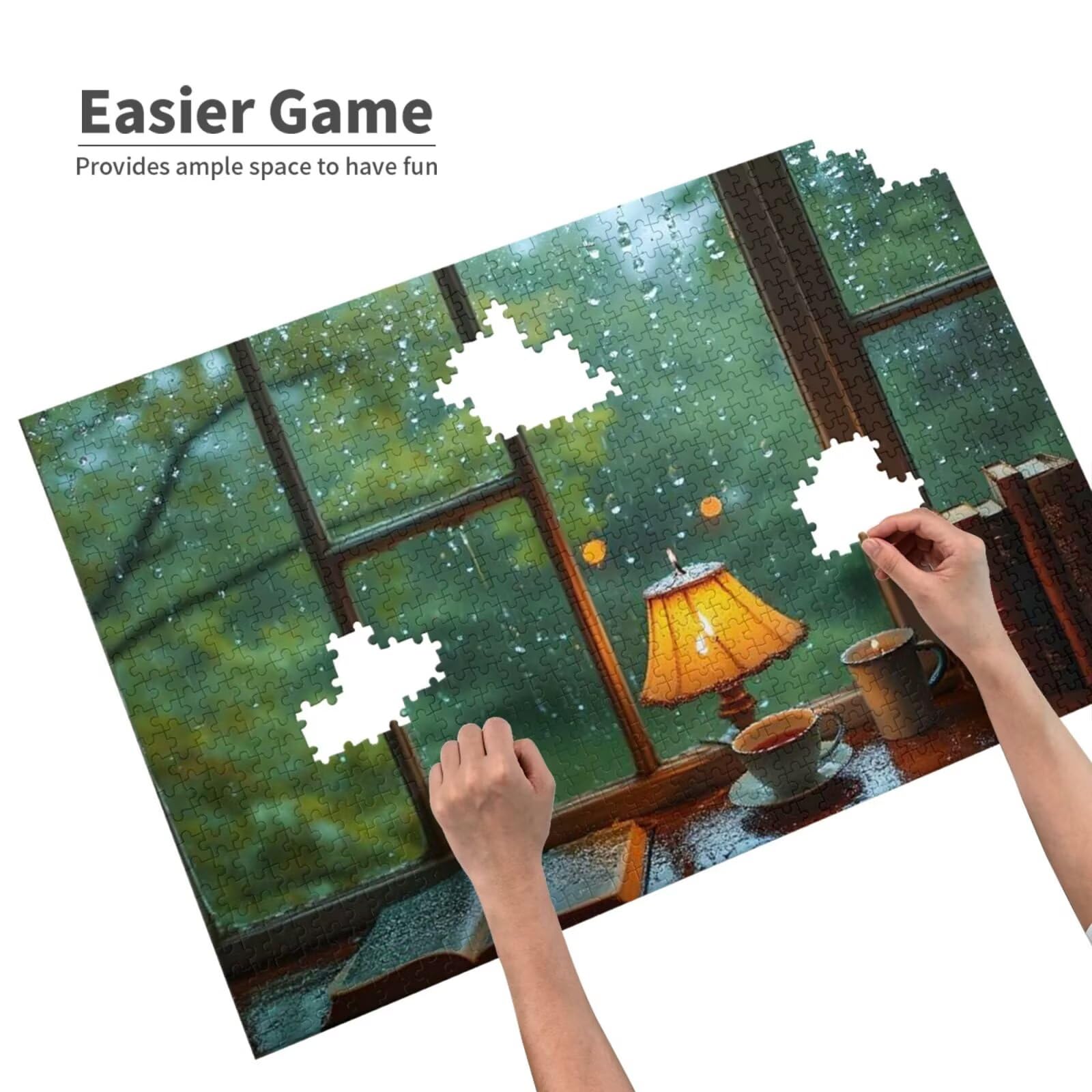 Puzzles Paisaje 1000 Adultos, Puzzle Ventana con Cajas y Cartel, Juego Clásico de Puzzle Arte para Entretenimiento Adultos, Regalos de Decoración del Hogar para Pasatiempos Creativos de Mujeres 2T-488