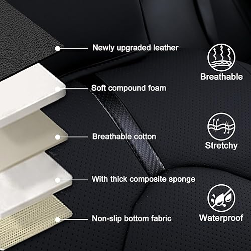Miniatura 4 de PTYYDS Fundas de asiento compatibles con fundas de asiento de automóvil Toyota Camry 2018-2024, protector de asiento de automóvil de poliuretano de