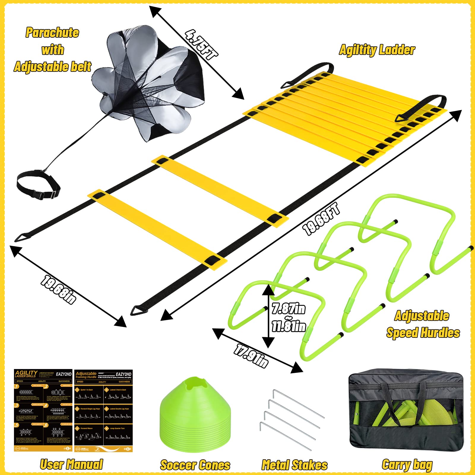 Amazon | Eazy2hD アジリティラダー スピードトレーニング機器