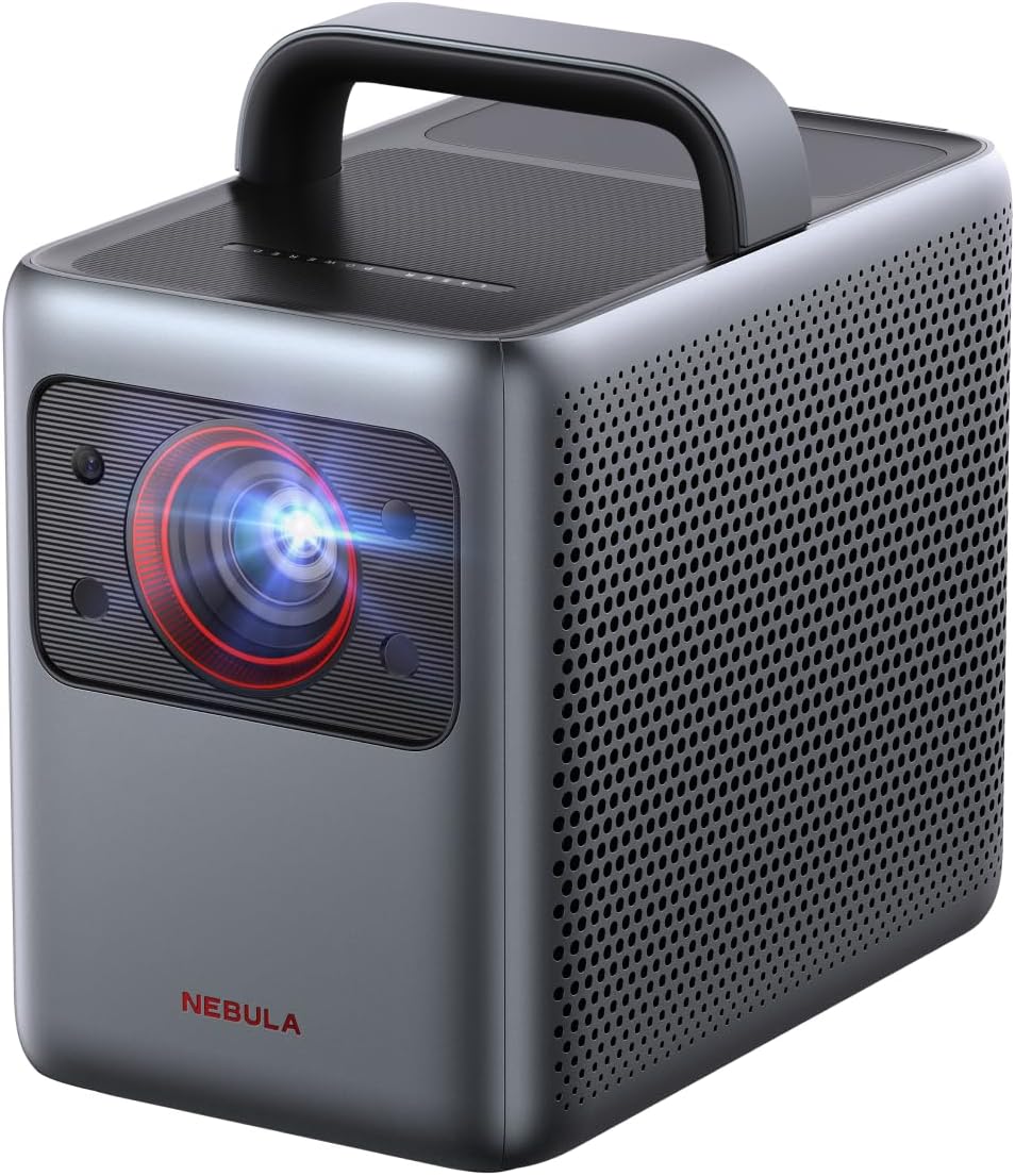 NEBULA Cosmos Proyector láser 4K, 2200 lúmenes ANSI, Android TV, enfoque automático, corrección trapezoidal automática, ajuste de pantalla, proyector de cine en casa con Wi-Fi y Bluetooth, para uso en oficina y negocios (renovado)