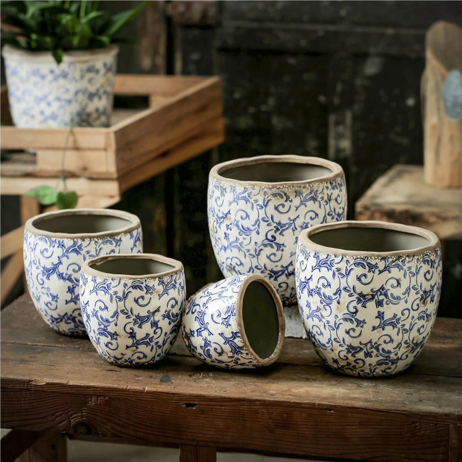 Doniczki na rośliny, doniczka ceramiczna, idealna do roślin pokojowych, idealna jako donica na rośliny, prezent dla miłośników roślin (19 cm)