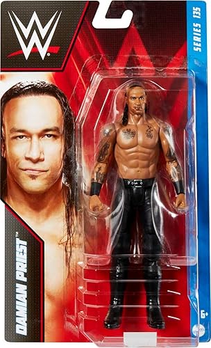 Miniatura 5 de Mattel WWE Damian Priest Figura de acción básica, 10 puntos de articulación y detalles realistas, coleccionable de 6 pulgadas