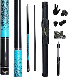 Ray speed Carbon Fiber Pool Cue Stick 12.5mm Rainbow Tip Low Deflection Pool Stick with Uni-loc Pin Joint and Extension Pool Stick-20 oz