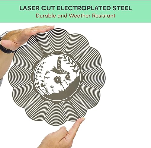 Miniatura 3 de VP Home Spinner de Viento Cinético de Colibrí para Patio y Jardín Spinner de Viento Exterior de Metal Grande Decoración de Colibrí Colgante Arte de