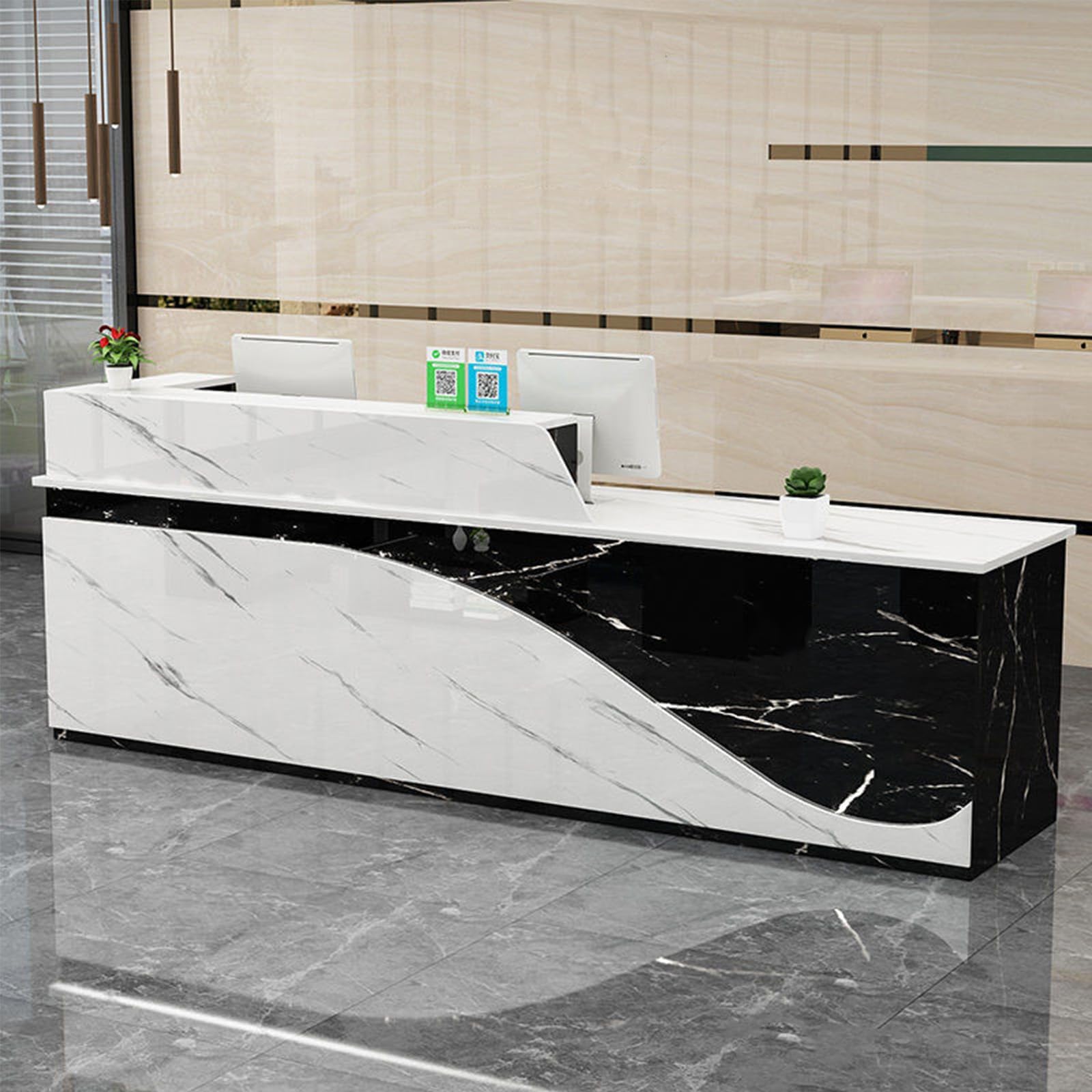 Generico Banco Reception, banco Vendita, Cassa, Ufficio, armadietto, Tavolo con cassetti, bancone Reception con cassetto chiudibile a Chiave, Moderno bancone Vendita al Dettaglio per Cassa, postazion