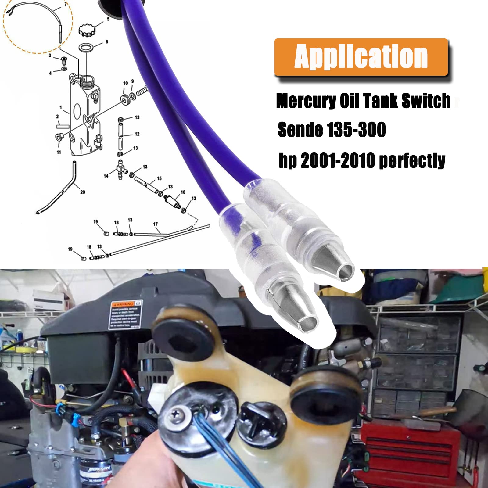 OMGparts Oil Tank Switch Sensor For Mercury Outboards – Replaces 87-856156T04 & A4, 2005-2014 Models, 12V ON/OFF - View #3