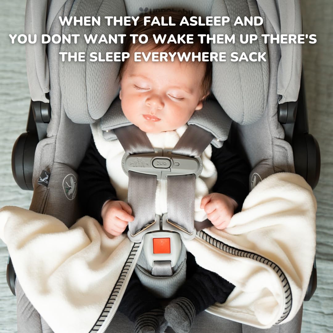 Buckle Me Baby Coats Sleep Sack | Car Seat Blanket | Car Seat to Crib Baby Wearable Blanket for Easy Transitions to Stroller, Carrier, High Chair or Any 5 Point Harness 0-4 Months Fleece Grey Blankie