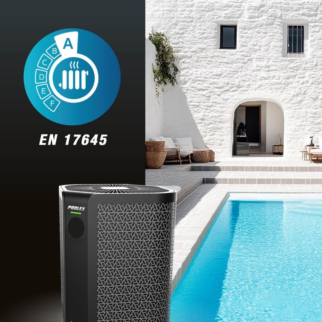 poolomio Full Inverter Wärmepumpe Pool 9 kW Silverline Top 90 | WiFi Pool Heizung für Pools 40–50 m³ | Energieeffizienter & leiser Poolheizer mit Titan Wärmetauscher | COP bis 11,11