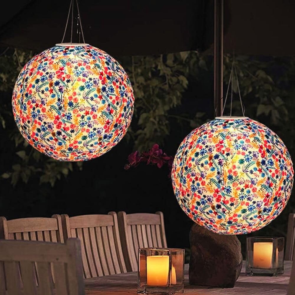 2 Piezas Farolillos Solares Exterior, 30CM Impermeables Faroles Solares Exterior, Farolillos Solare Exteriors Jardin, para Hogar Jardín Terraza Fiesta Decoracion