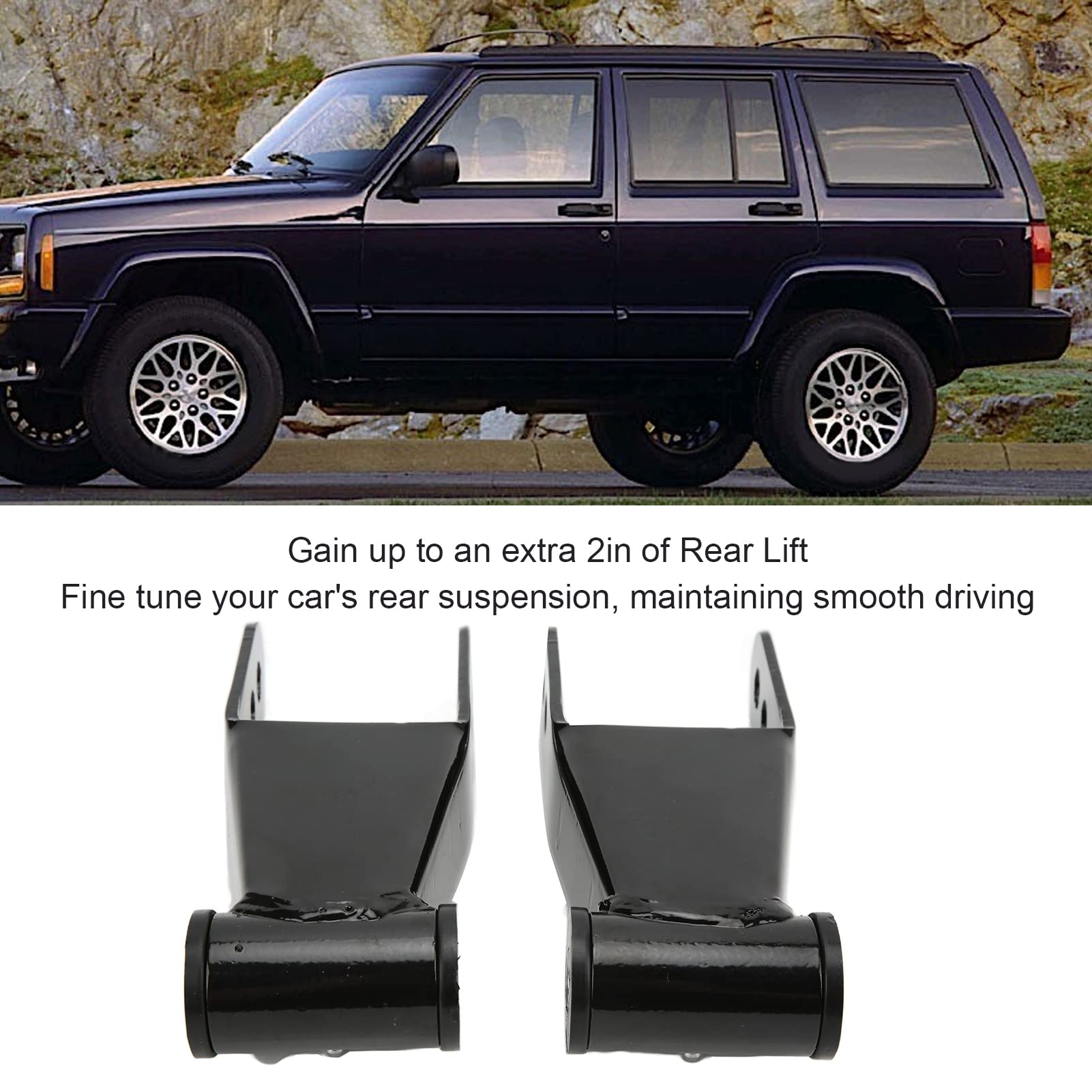 Kit de Elevación de Suspensión con Grillete de 2 Piezas, Reemplazo de Acero de Aleación Ajustable de 2 Pulgadas para Cherokee XJ 1984‑2001 Elevadores de suspensión y accesorios Sistemas de suspensión