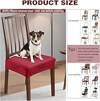 Vista 7 de Dining Chair Seat Covers Set of 6, Stretch Velvet Chair Seat Slipcovers Protector, Removable Washable Kitchen Chair Covers for Dining Room Chairs