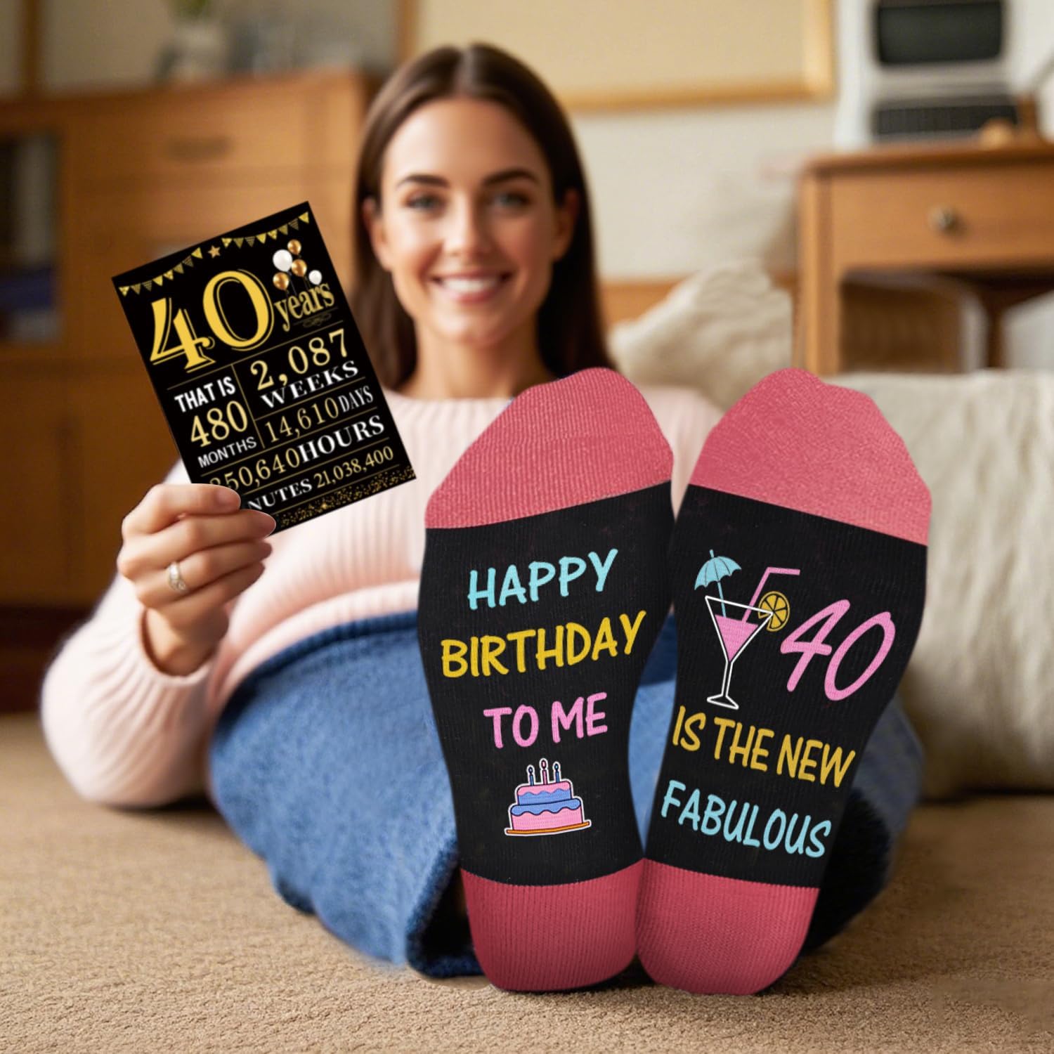 Birthday Gifts for Woman with Womens Novelty Socks for 30th/40th/50th/60th/70th/80th Birthday Women - Image 3