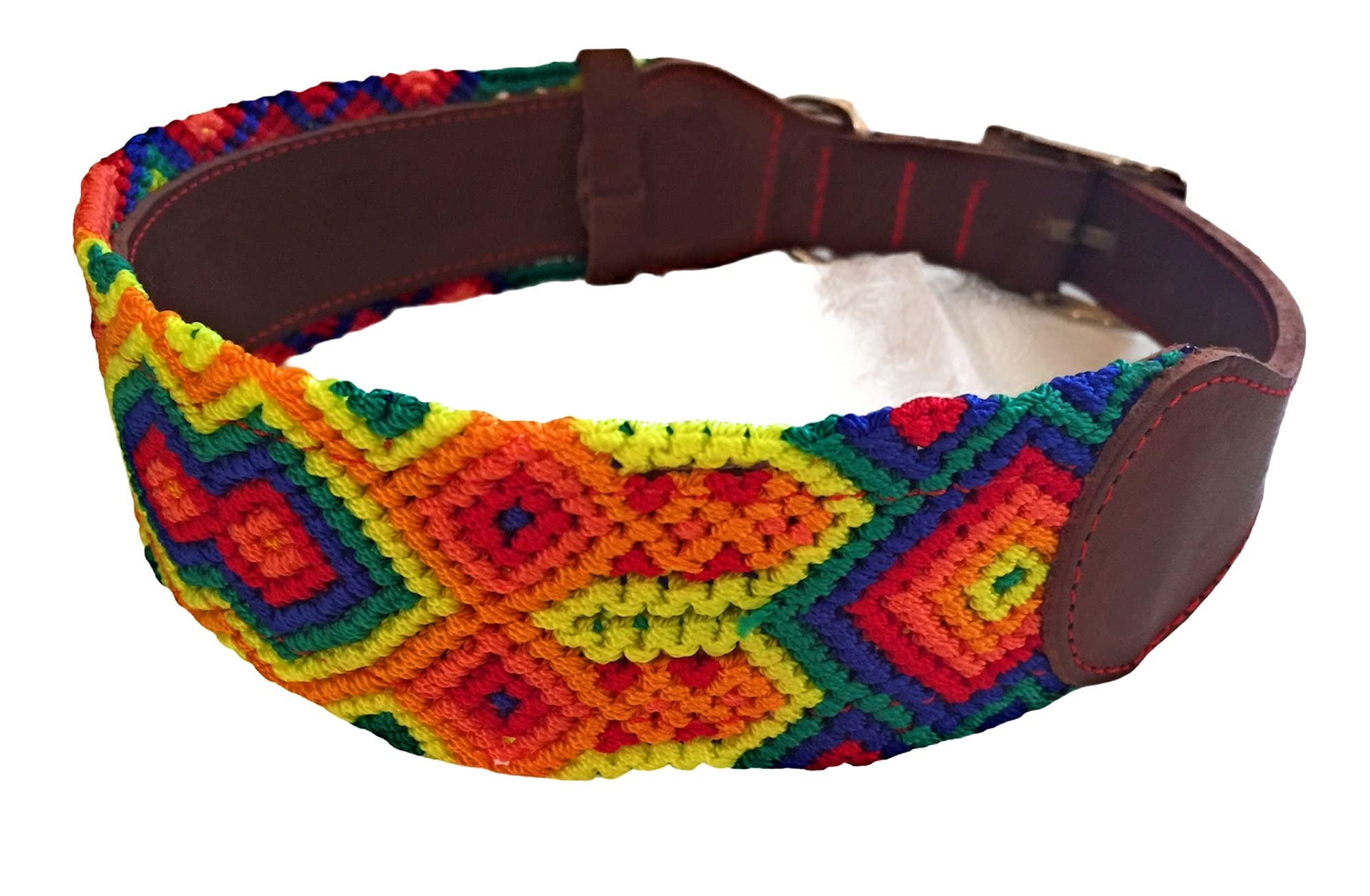 Collar para Perros y Gatos, diseño único e irrepetible, Estilo Mexicano, Hecho a Mano por artesanas mexicanas, Talla L