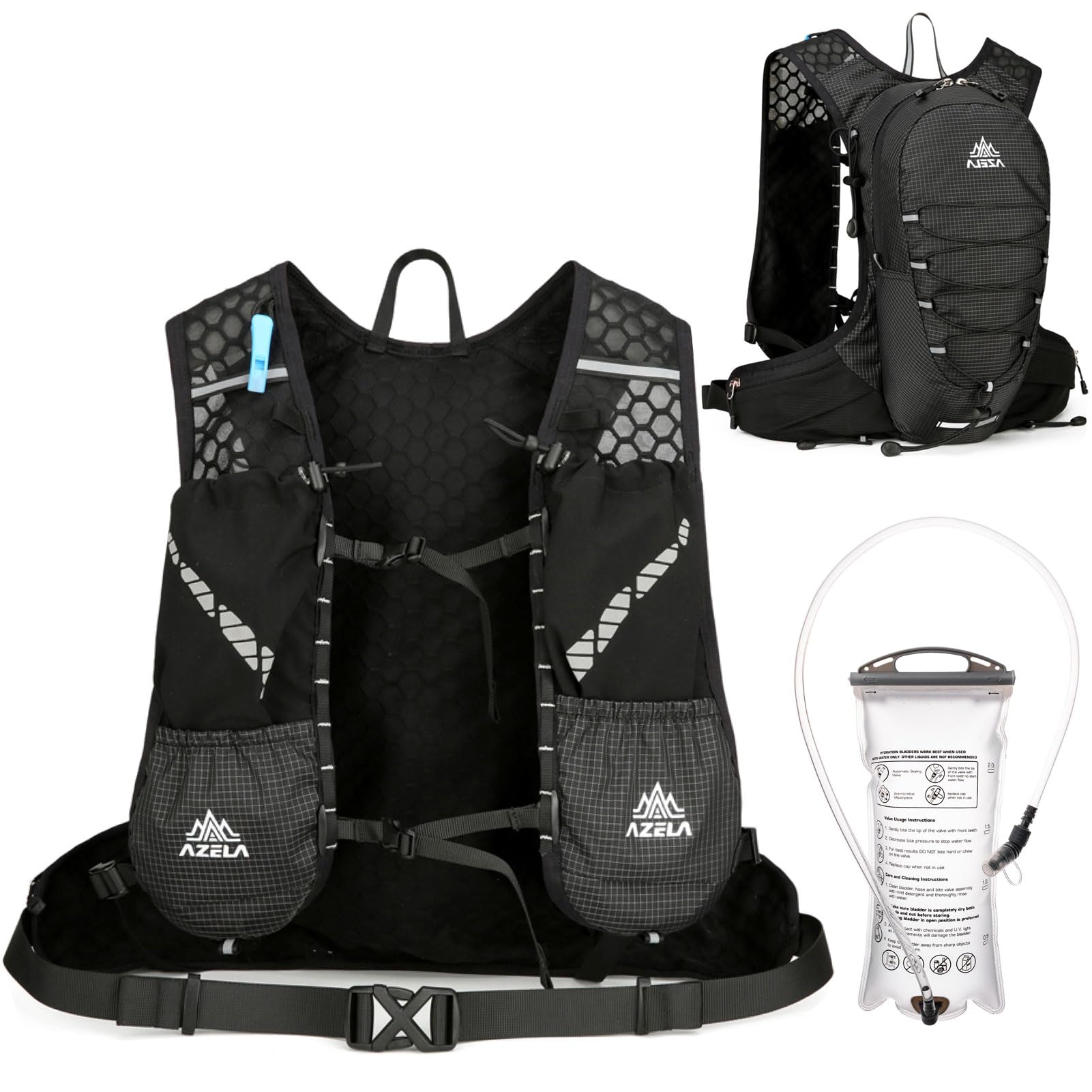Azarxis Sac à Dos Hydratation Gilet de Course à Pied pour Homme Femme Running Randonnée Cyclisme Marathon