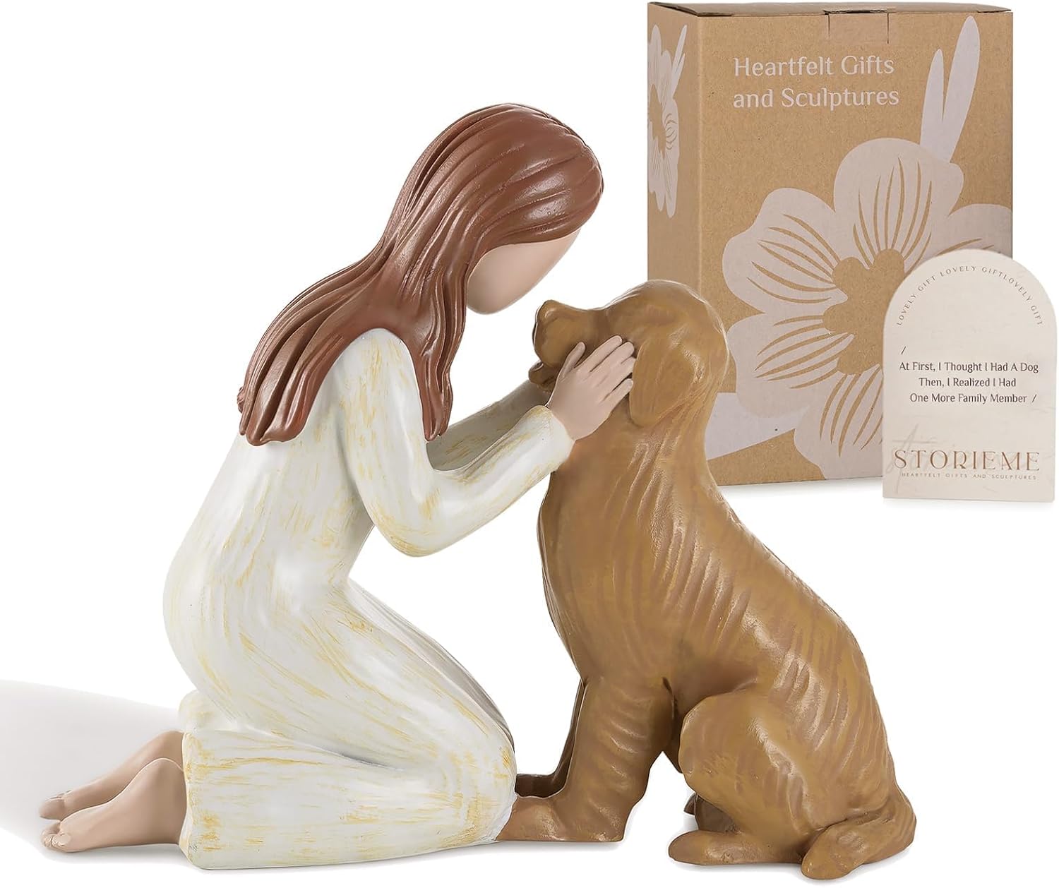Storieme German Shepherd Gifts for Women: Dog Memorial Gift Pet Loss Sympathy Bereavement Remembrance Gift Angel of Friendship Black Dogs Figurines for Dog Lovers (7.2" x 5.7")